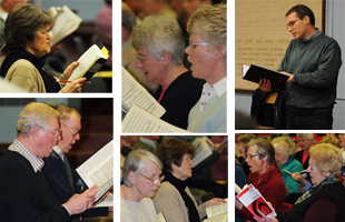 A montage of Aylesbury Festival Choir rehearsing Brahms Requiem