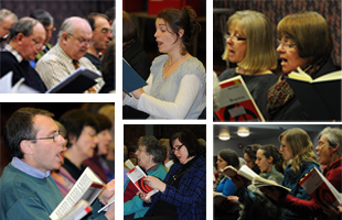 A montage of Aylesbury Festival Choir rehearsing Brahms Requiem