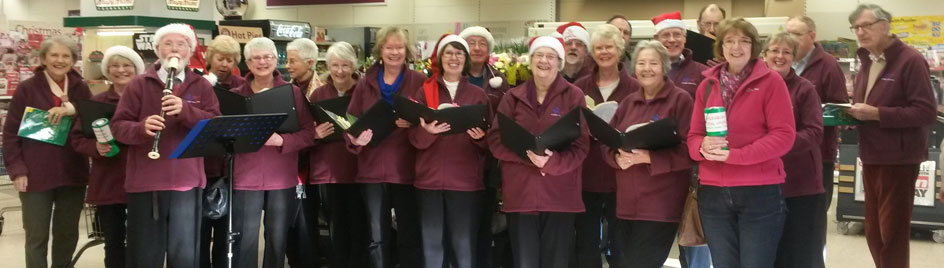 Singing carols in Tesco December 2015