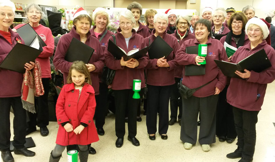 AFC singing carols in Tesco December 2015