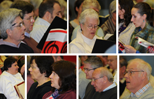 A montage of Aylesbury Festival Choir rehearsing Brahms Requiem